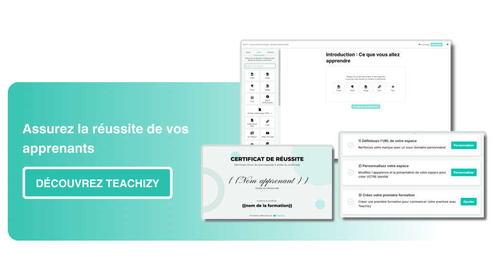 Assurez la réussite de vos apprenants avec Teachizy