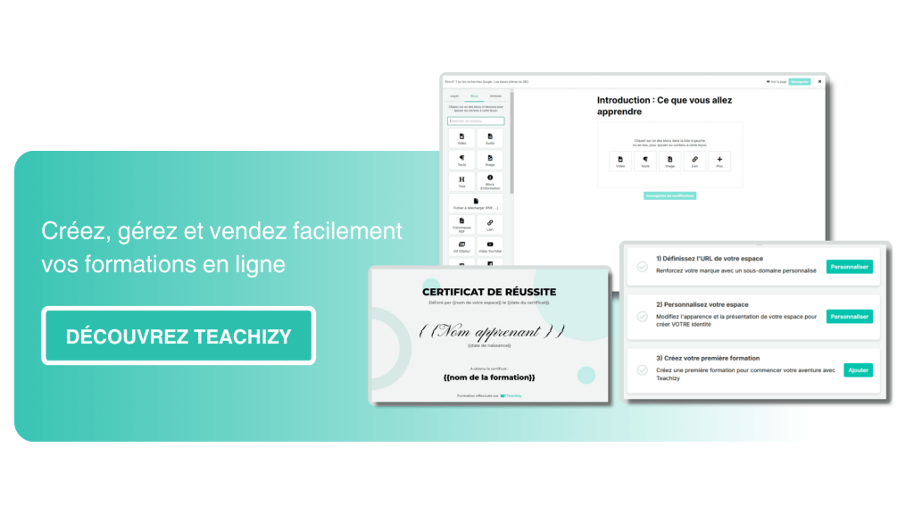 Créez, gérez et vendez vos formations avec Teachizy